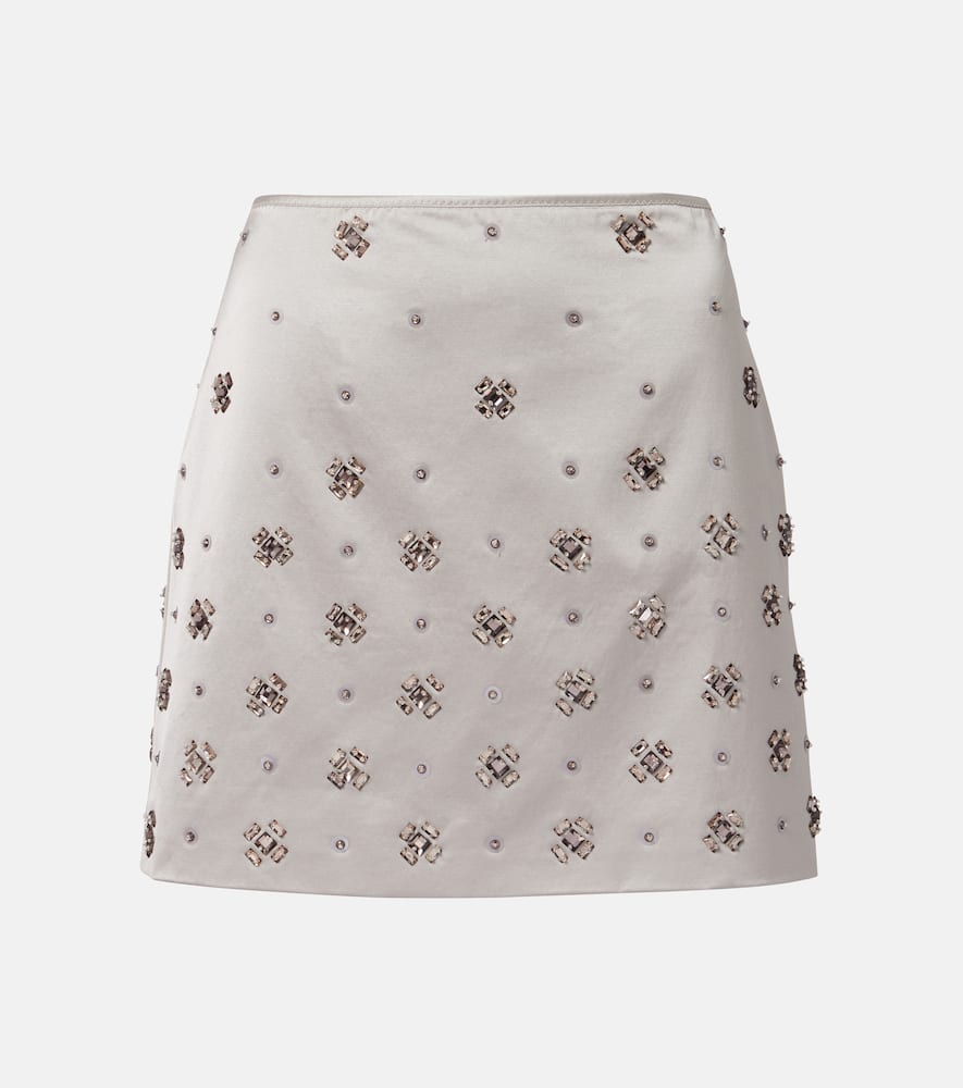 Olenna embellished cotton-blend miniskirt