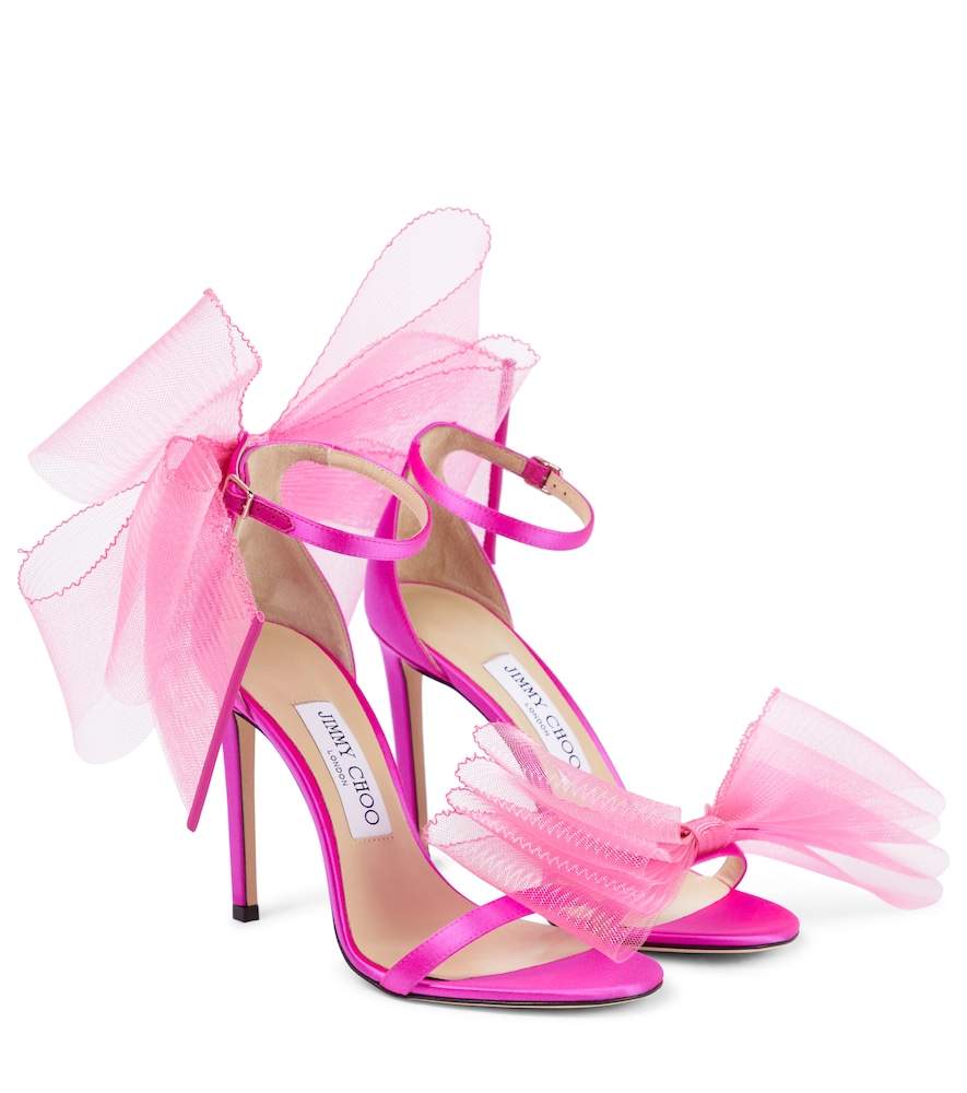 Jimmy Choo Aveline 100 bow-trimmed sandals