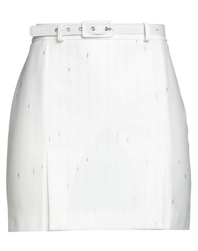 Woman Mini skirt Off white Size 4 Polyester, Virgin Wool, Elastane