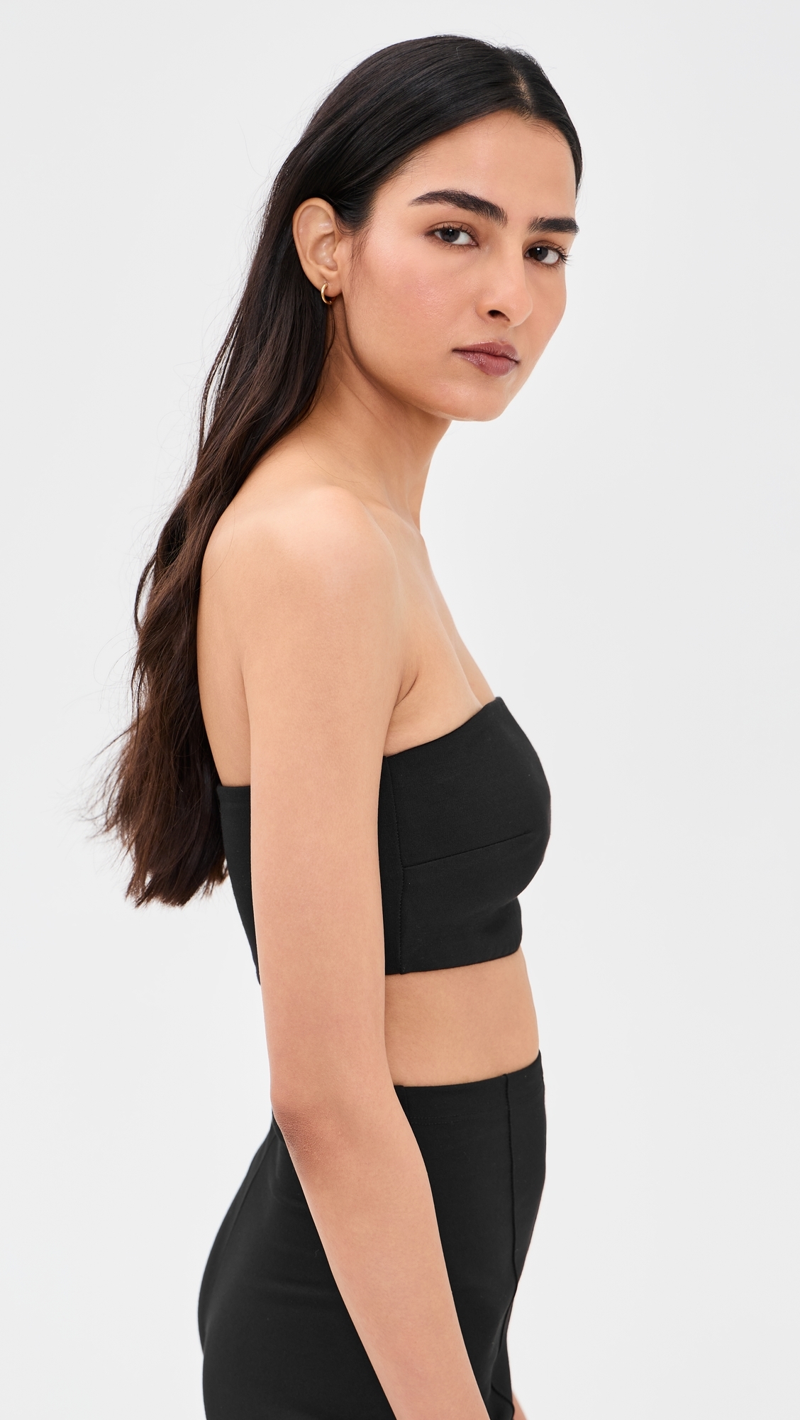 Ponte Knit Bandeau Top Black