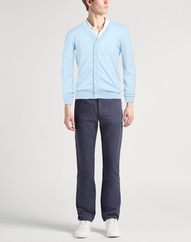 Man Cardigan Sky blue Size 38 Cotton