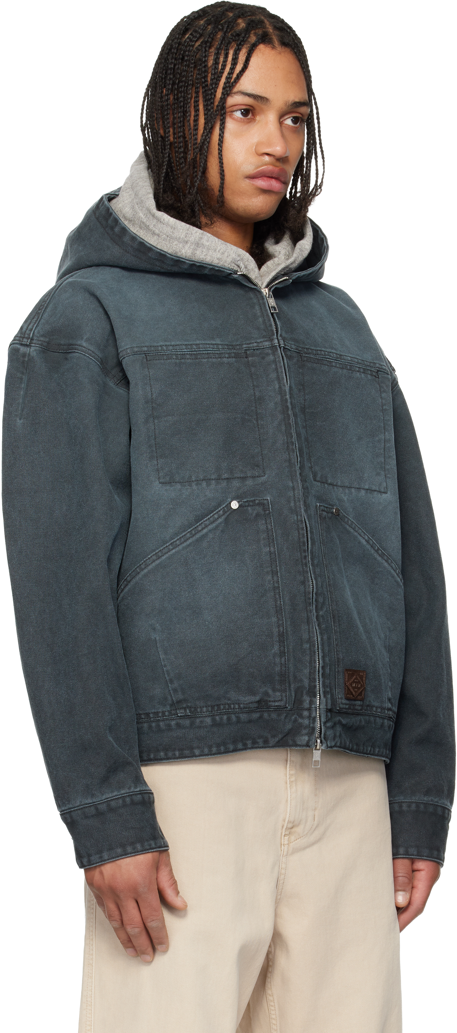 Gray Hood Dyed Jacket