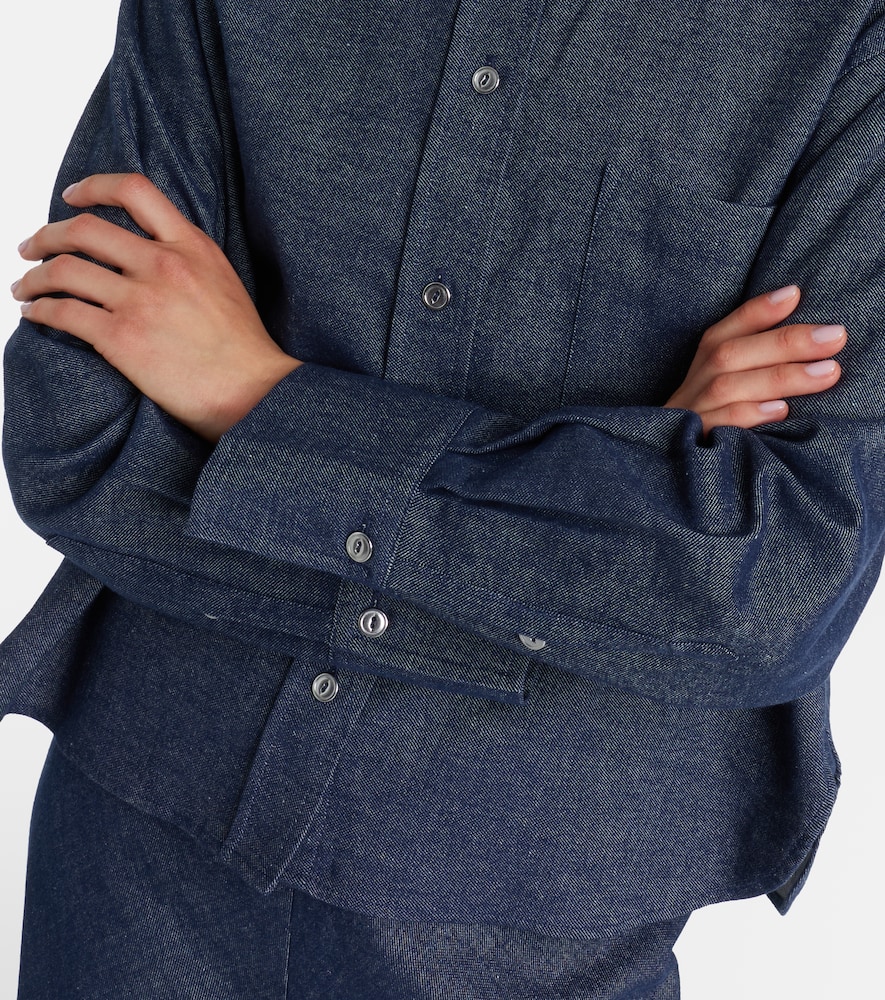 Cotton and linen chambray shirt