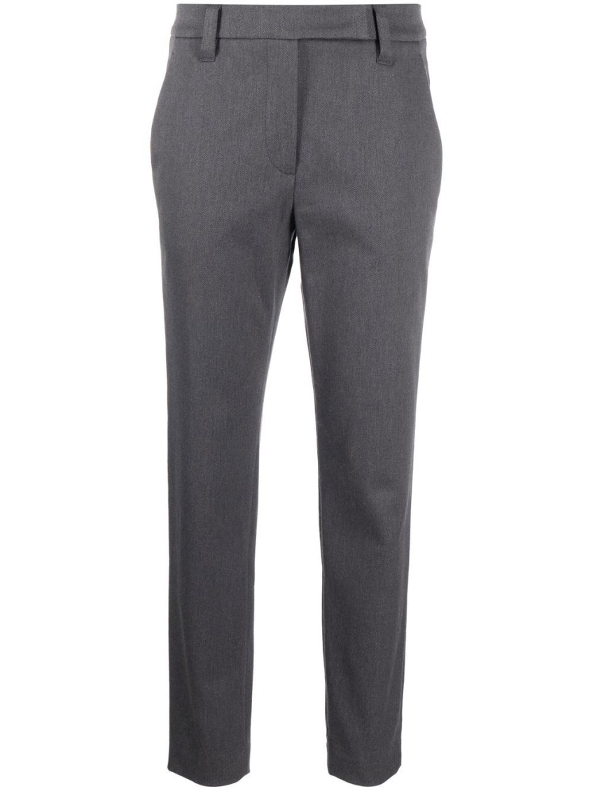 Grey Long cotton trousers