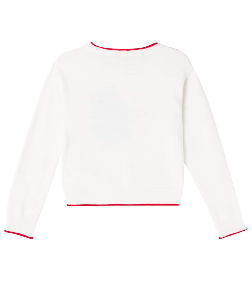 Intarsia cotton and wool sweater