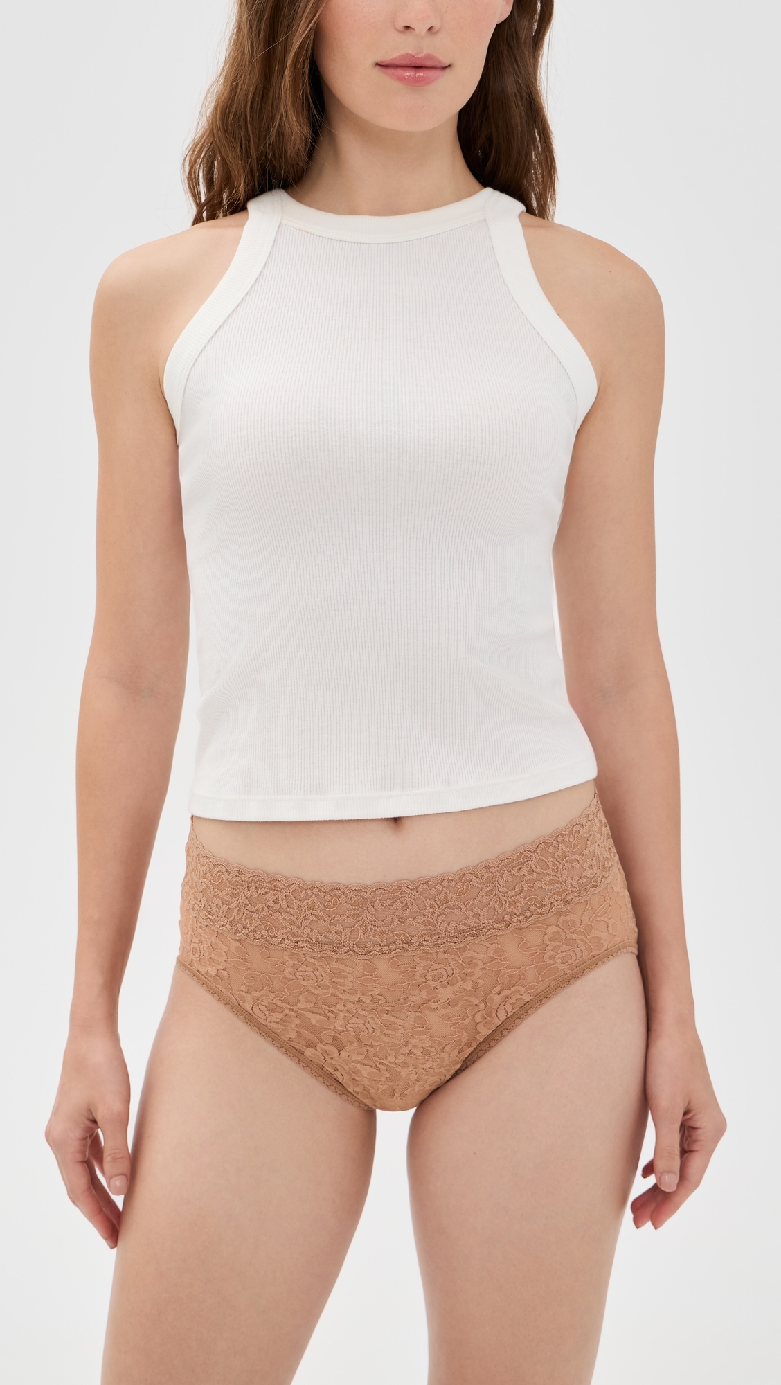 Signature Lace French Briefs Suntan