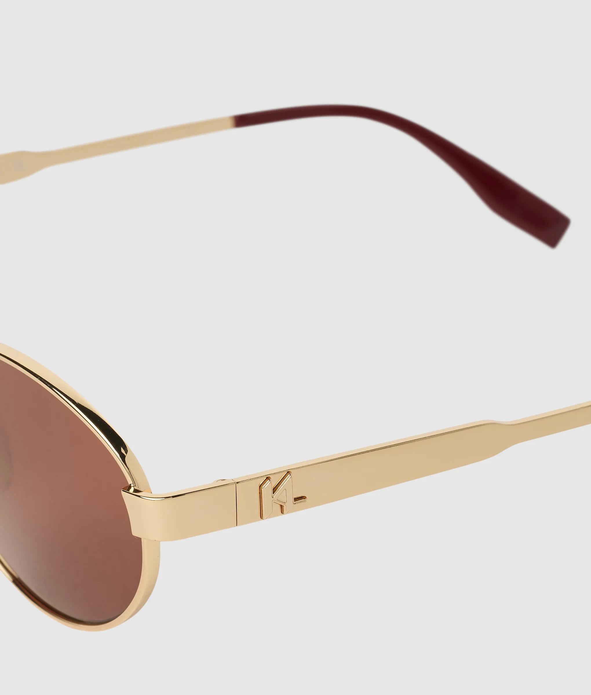 Karl Lagerfeld - Lunettes De Soleil Ovales Monogram, Femme, Rose/or, : One