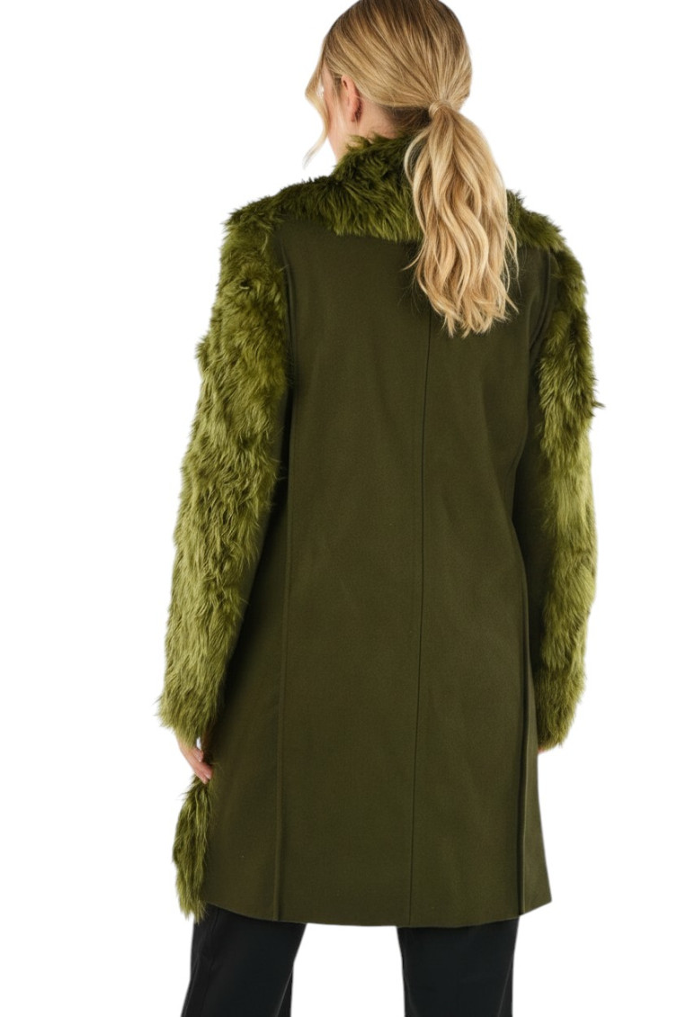 Green Shawl lapel Trench Coat