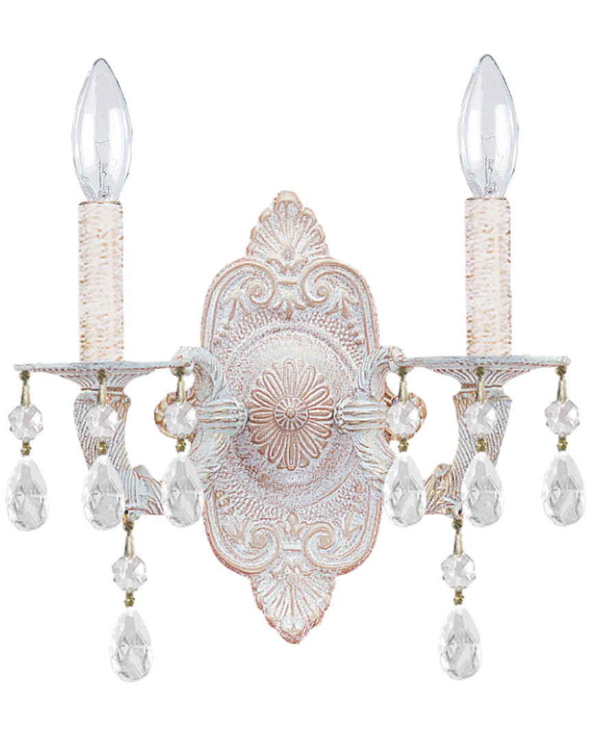 2-Light Paris Market Sconce Swarovski Strass Crystal