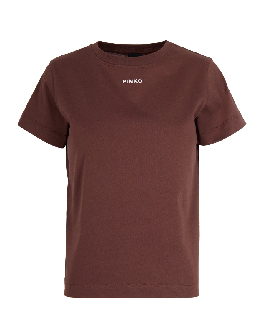 Brown Crew Neck Logo T-Shirt