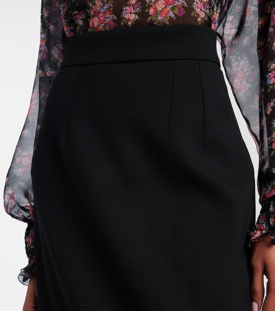 Wool-blend pencil skirt