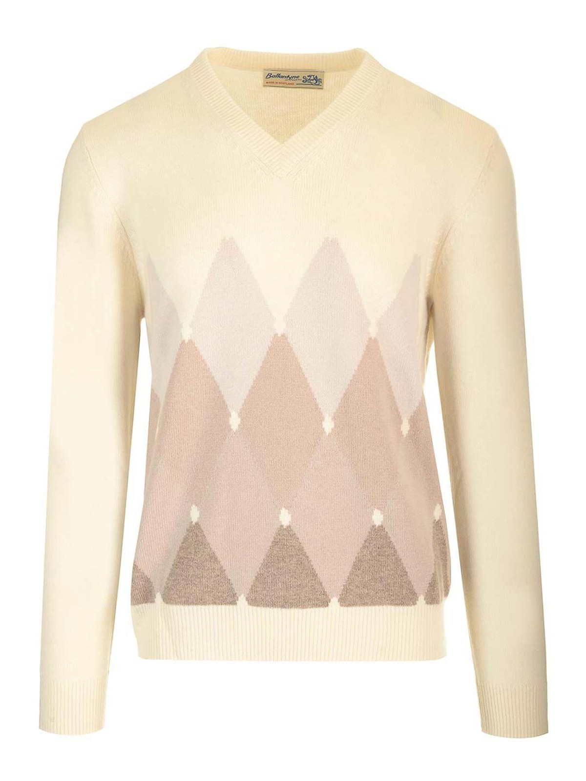 Double Yarn Cashmere Diamond Sweater
