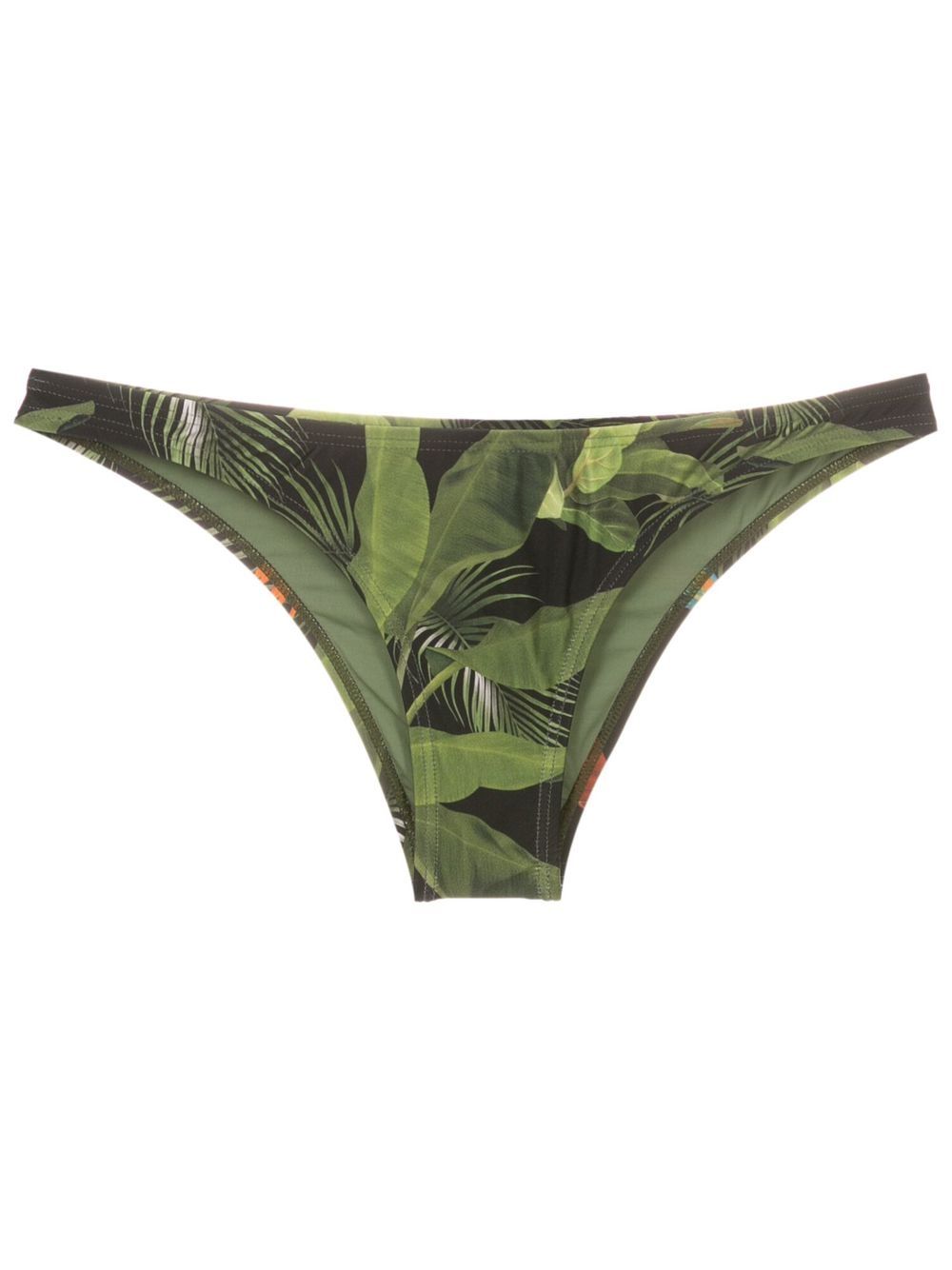 Tropical-print low-rise bikini bottoms - Green