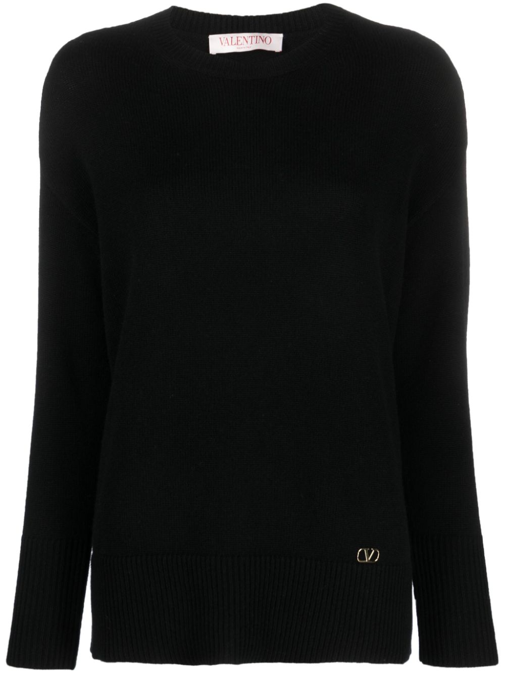 VLogo cashmere jumper - Black
