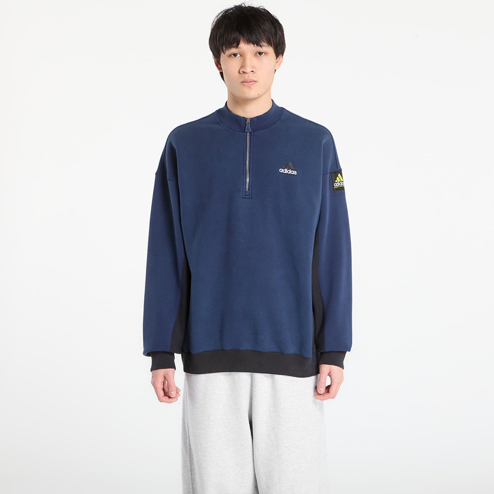 Sweatshirt adidas Equipment Blocked Half-Zip Night Indigo