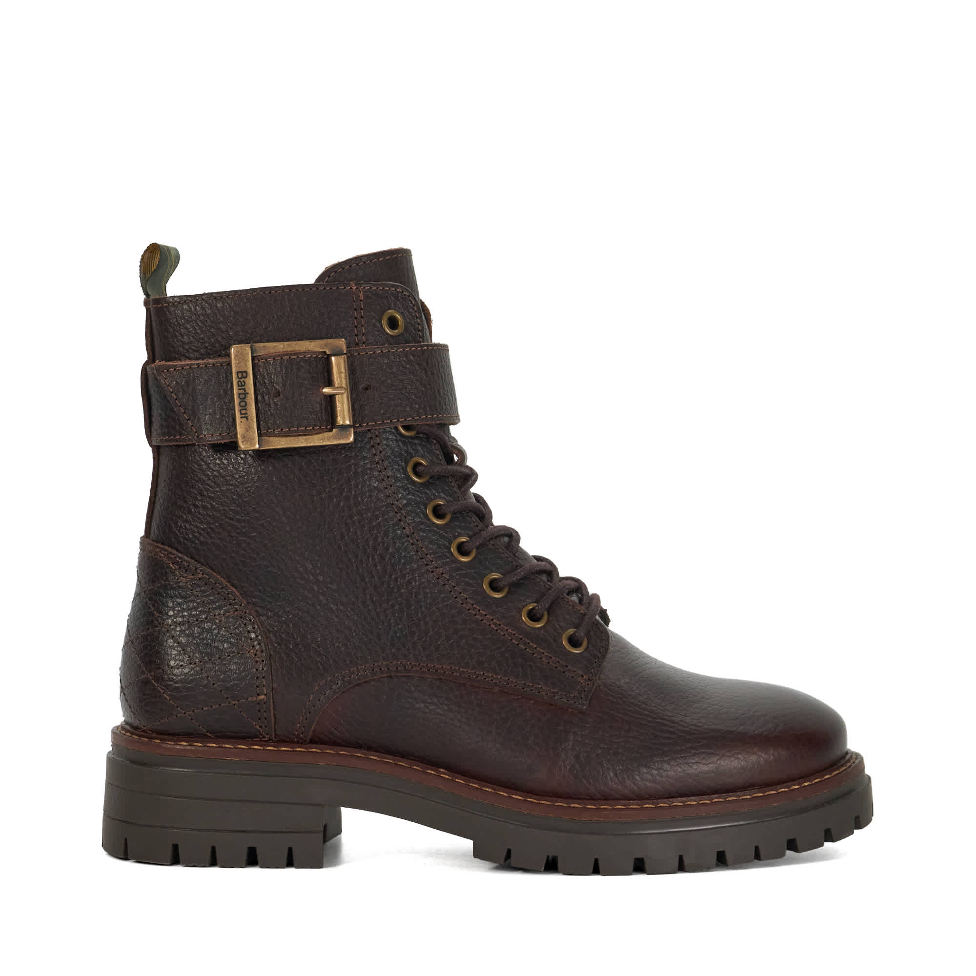 Barbour Womens Ladies Heidi L - Lace-Up Leather Commando Boots - Brown