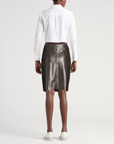 Niccolò Pasqualetti Woman Mini skirt Dark brown Size S Lambskin