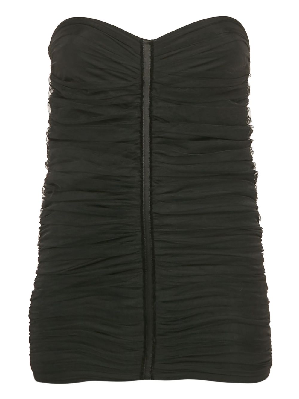 Ruched strapless top - Black