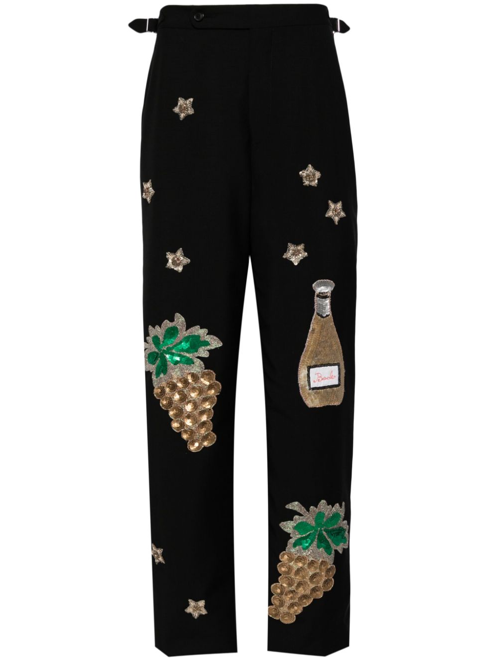 Arbane embroidered tailored trousers - Black