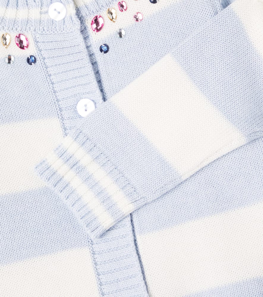 Embellished striped cardigan