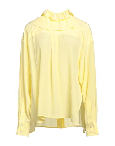 Woman Top Yellow Size 6 Silk, Polyester