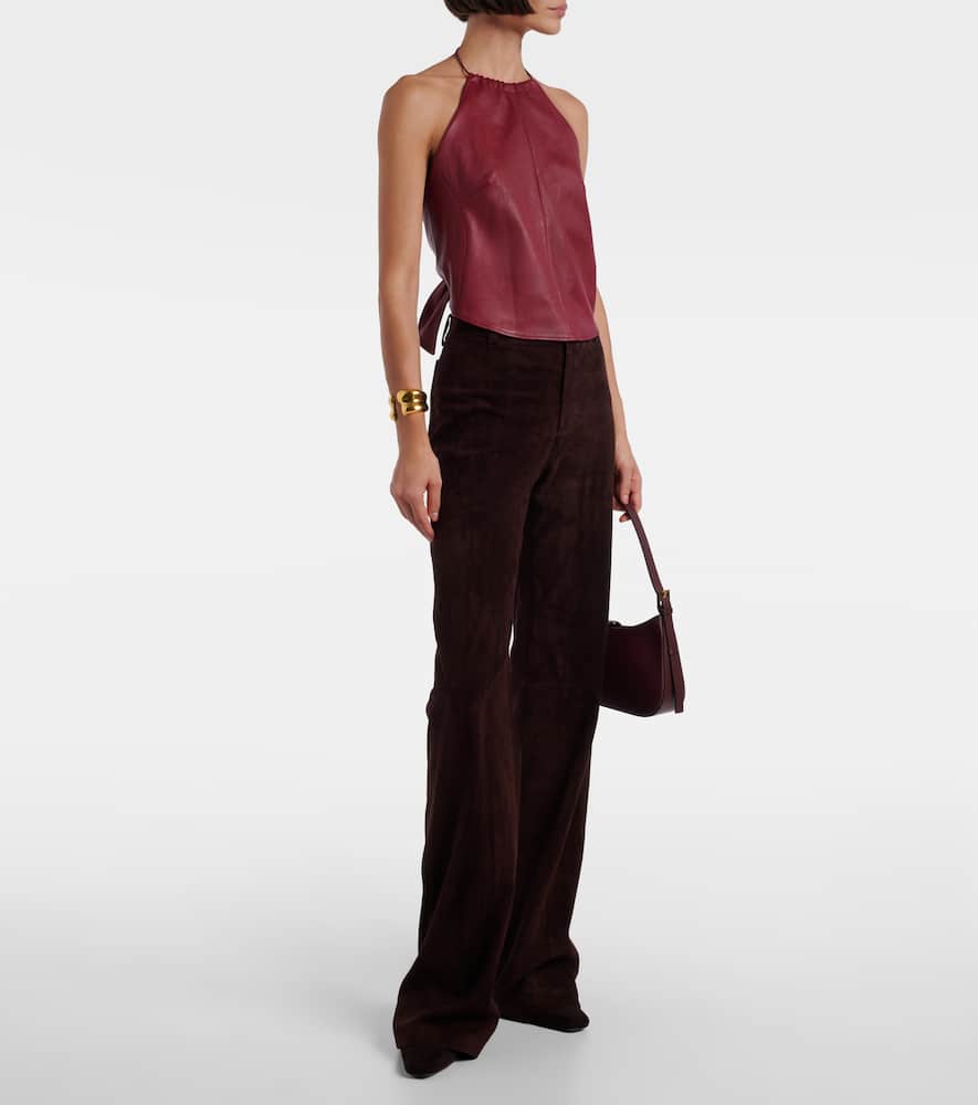 Rosie open-back leather top
