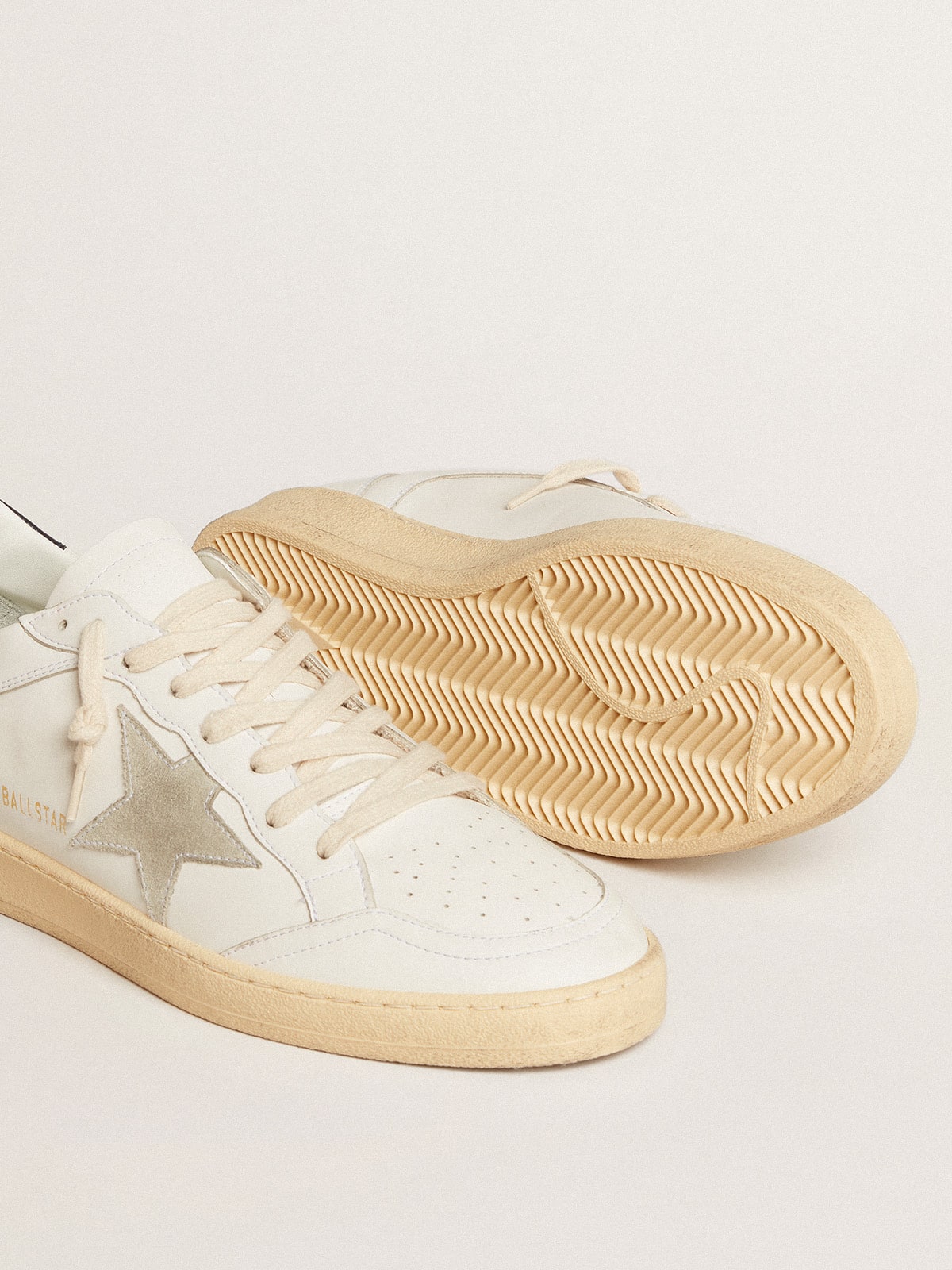 Golden Goose - Ball Star With Ice-gray Suede Star And Blue Leather Heel Tab, Man