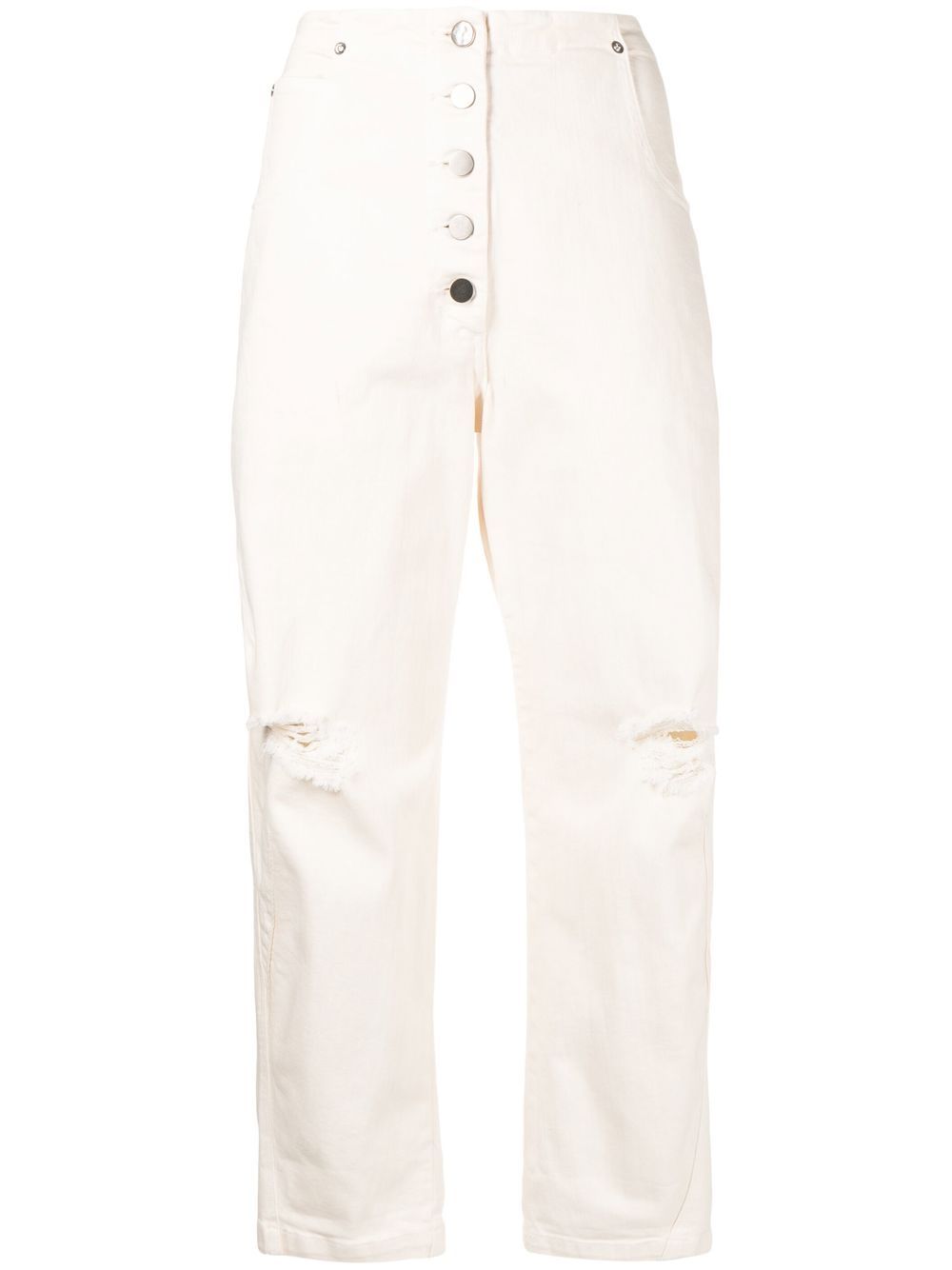 Tapered ripped jeans - White