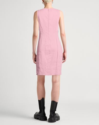 Woman Mini dress Pink Size 10 Linen, Viscose, Elastane