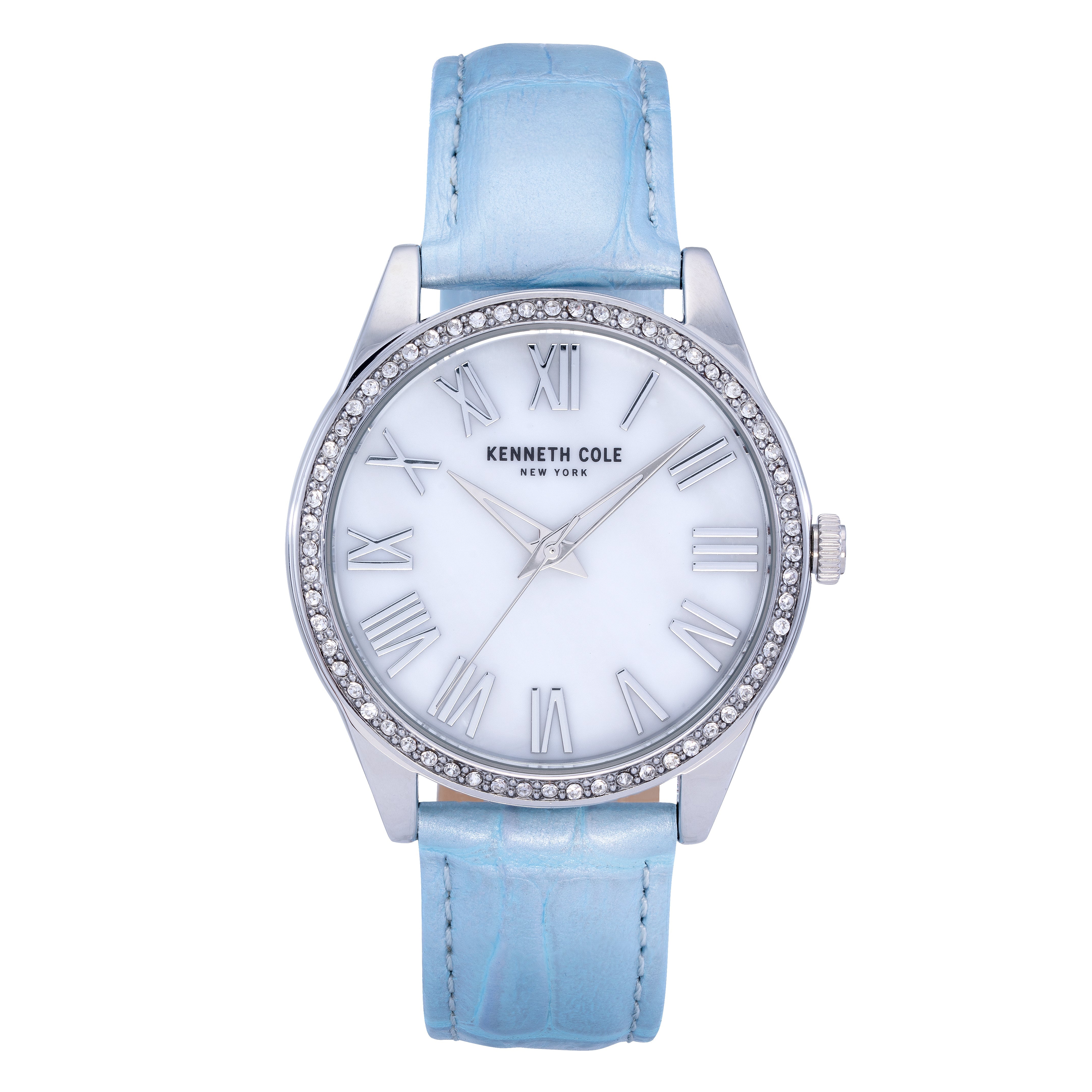Crystal-Set Quartz Watch — Blue