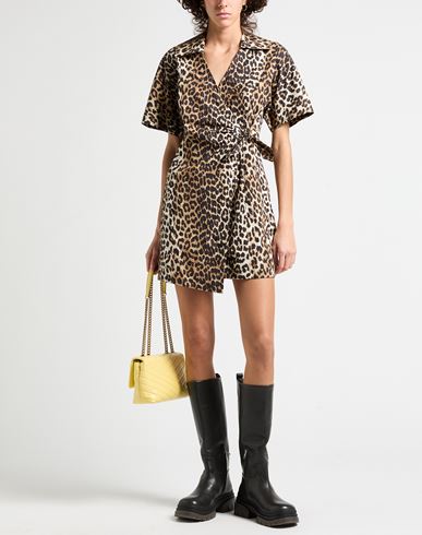Woman Mini dress Camel Size 4 Organic cotton