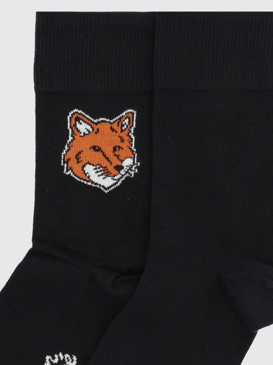 MAISON KITSUNÉ Set of 3 Pairs of Stretch Cotton Socks with Jacquard Logo