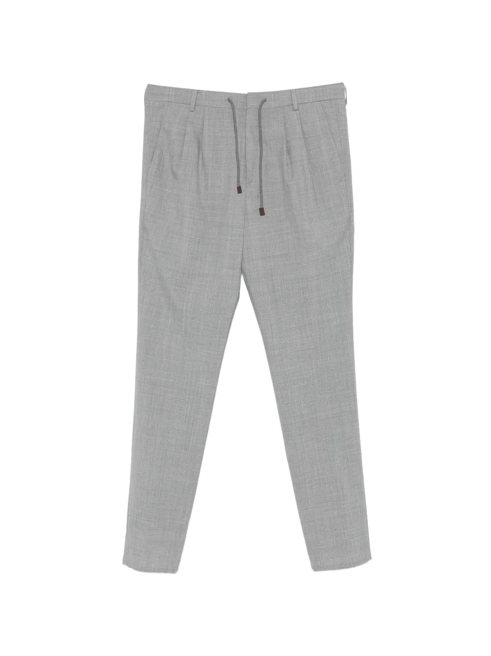 Drawstring Pleated Trousers — Grey