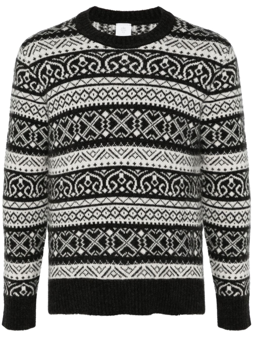 Fair isle intarsia knit sweater - Neutrals