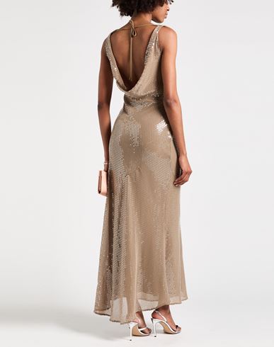 Woman Maxi dress Light brown Size 4 Polyester
