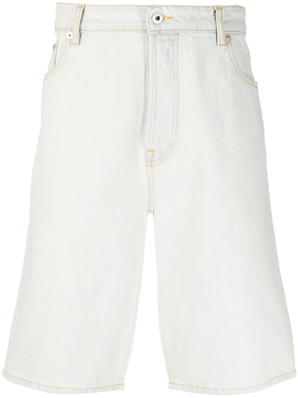 Logo-embroidered denim shorts - Blue