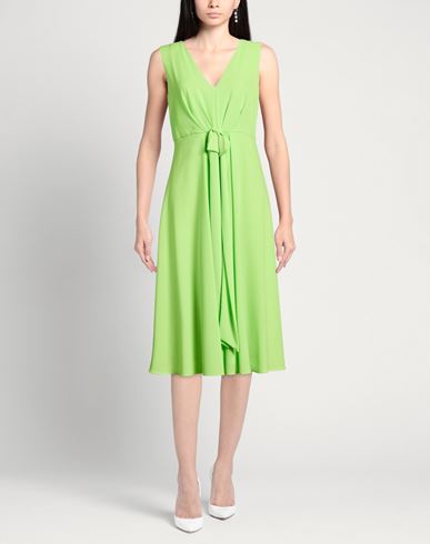Woman Midi dress Lime green Size 8 Polyester