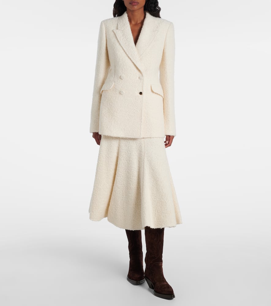 Amy cashmere and wool-blend midi skirt