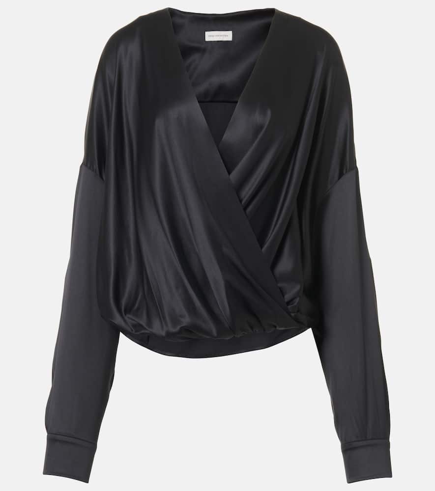 Silk-blend satin blouse