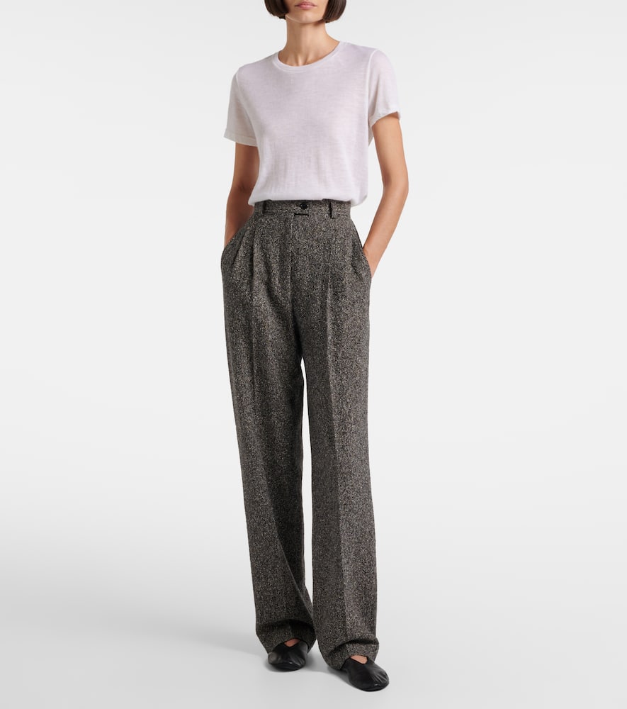 Virgil silk-blend tweed wide-leg pants
