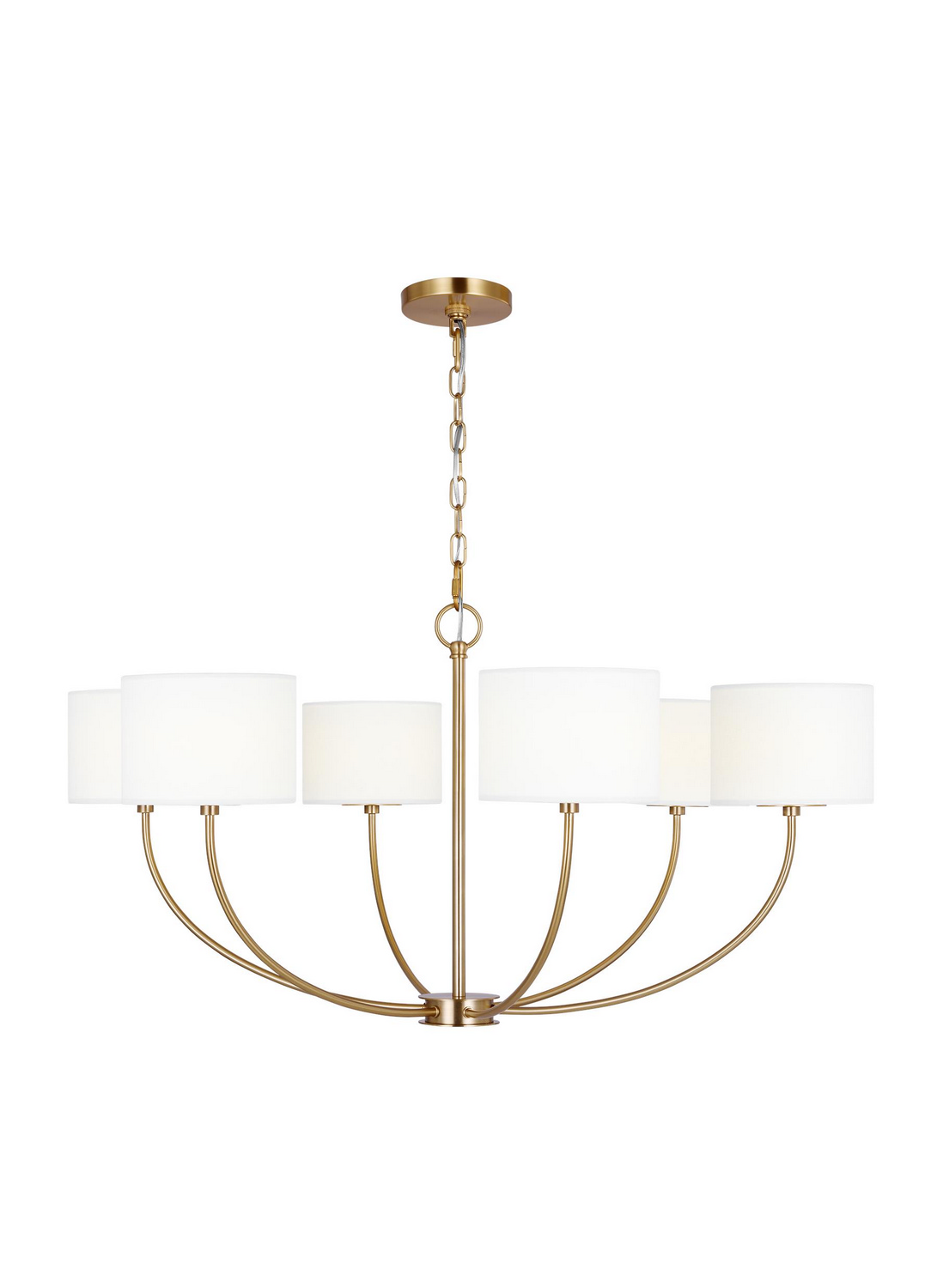 Visual Comfort Studio Sawyer 6-Light Chandelier in Burnished Brass by Kate Spade New York