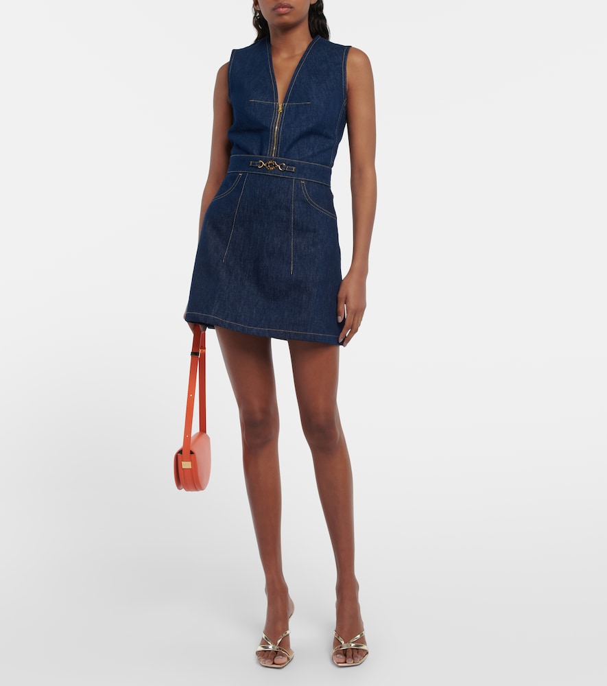 High-rise denim miniskirt