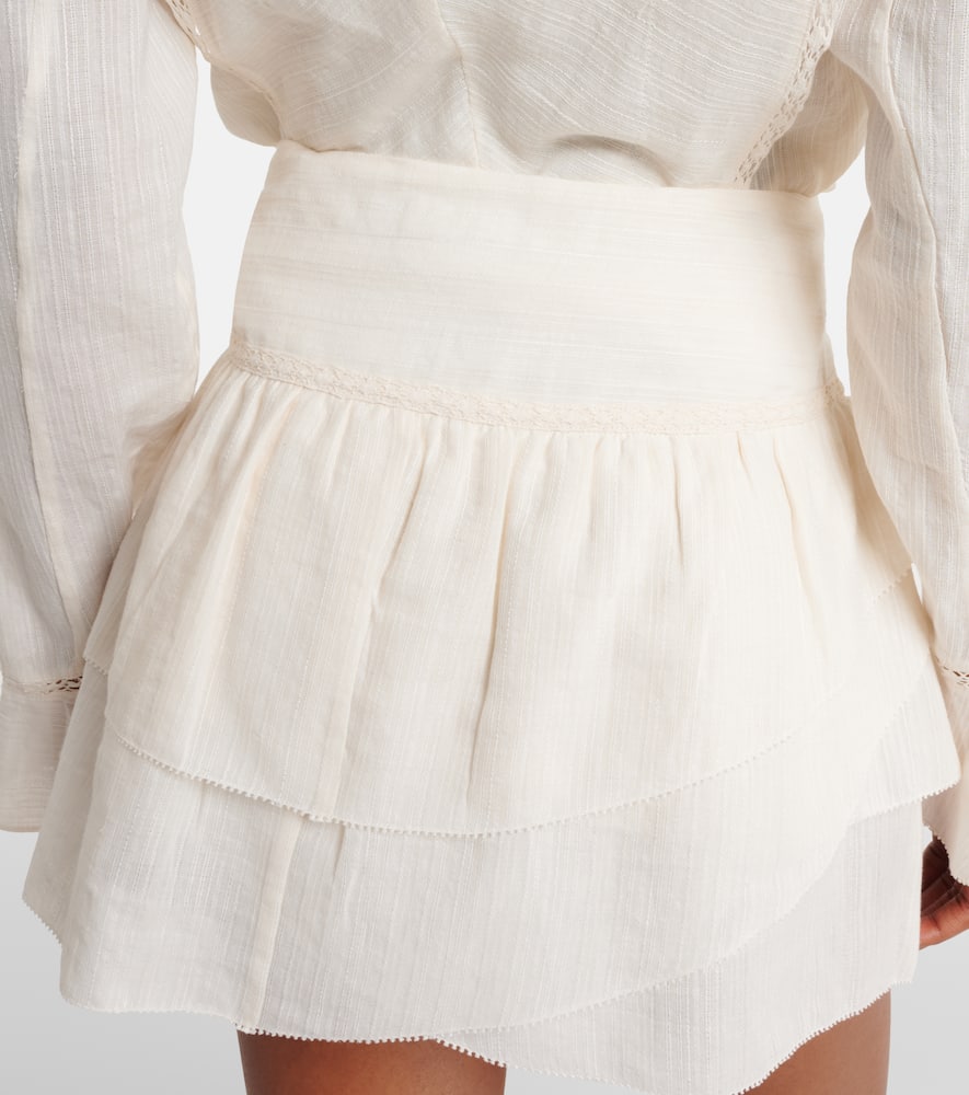 Dejha cotton and linen-blend miniskirt