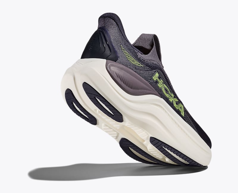 HOKA Men's Skyward Laceless Shoes in Squid Ink/Neon Yuzu