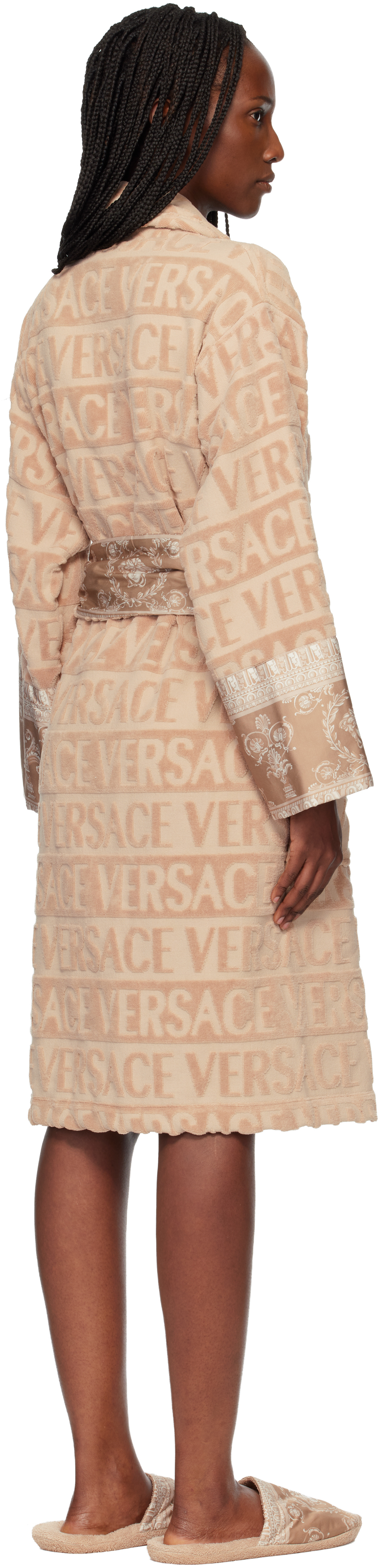 Beige 'I Heart Baroque' Bathrobe