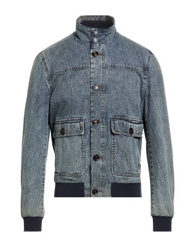 Man Denim outerwear Blue Size 38 Cotton