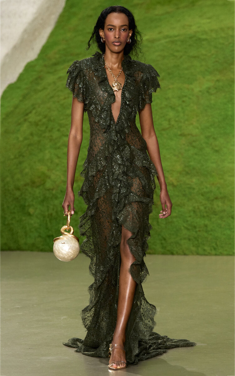 Mignonette Metallic Lace Gown - Moda Operandi