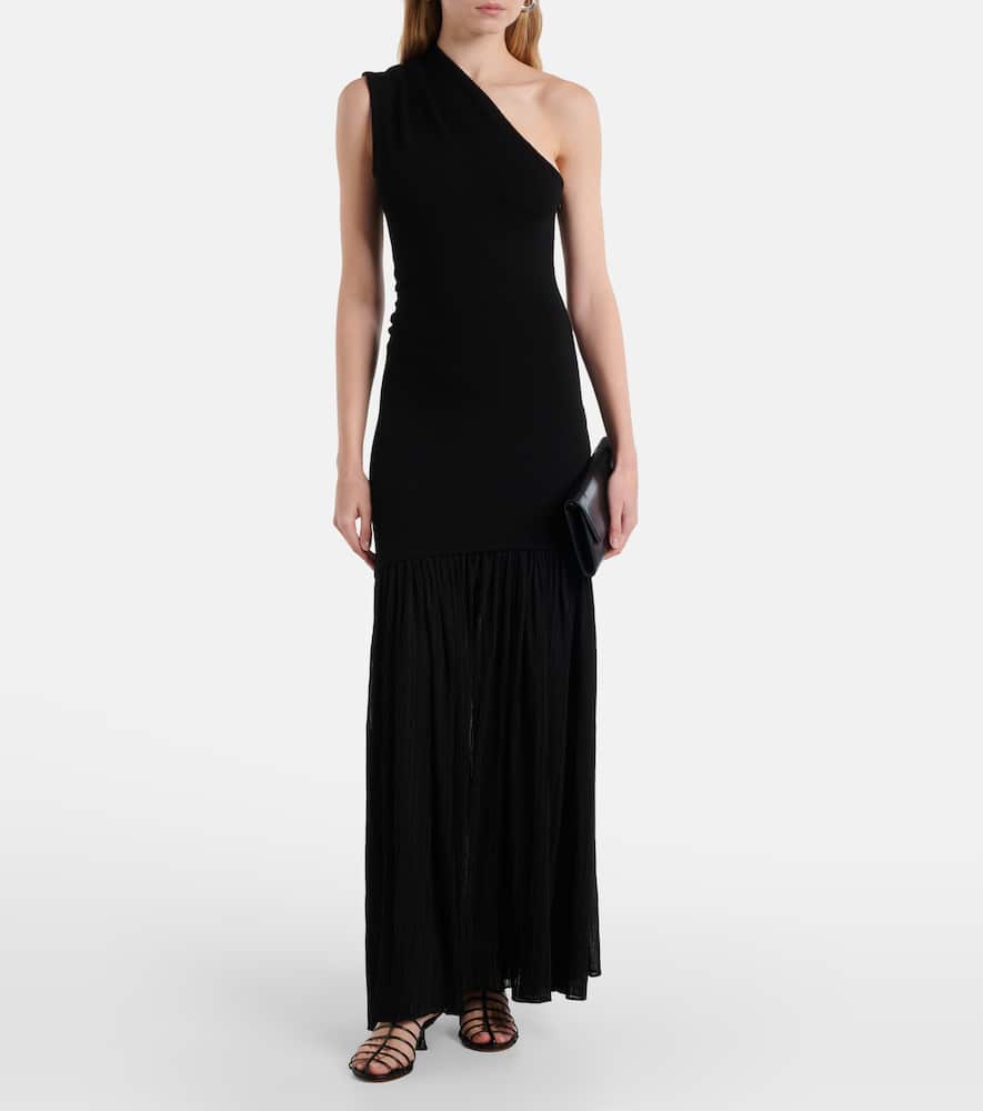 Cora one-shoulder crêpe chiffon maxi dress