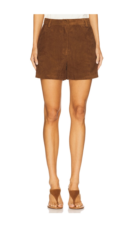 AEXAE SHORTS AUS LEDER in Brown. Größe S. Also in L