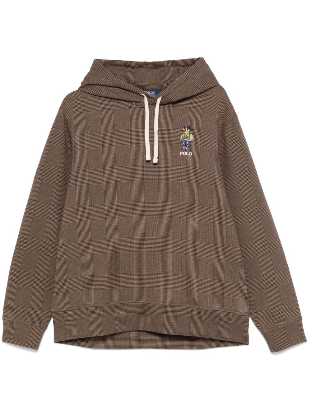 Checked hoodie - Brown